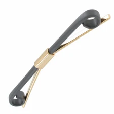 Vintage Collar Clip Mens Gold Tone Bar Matte Grey Gray Enamel 2 5/8"