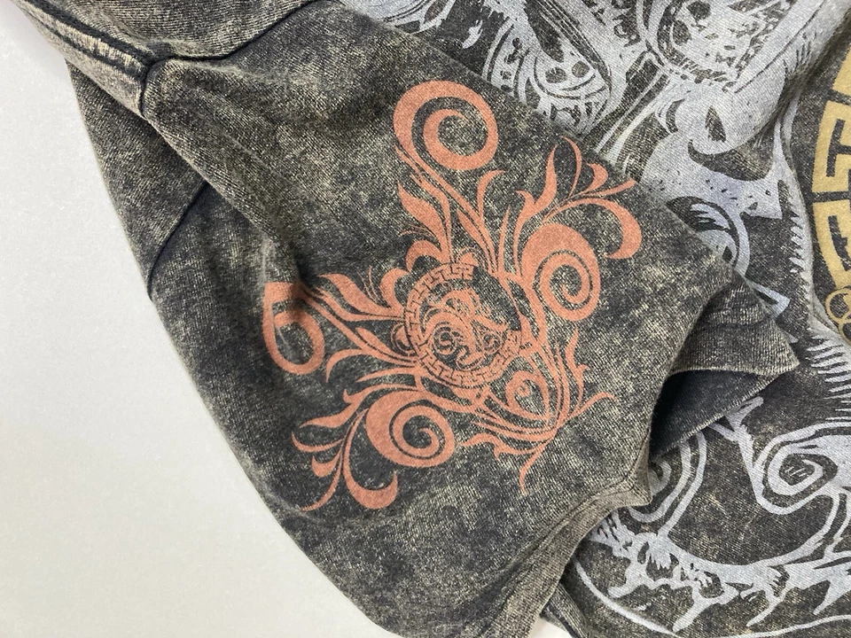 Camiseta Risk King Of Kings Estampada Gráfica Hombre Mediana Negra Lavada Ácida Y2K Foto 3 de 4