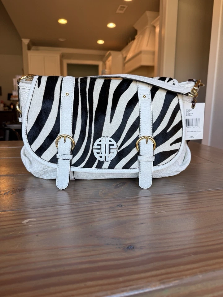 Antonio Melani 2008 Zebra Print Shoulder Bag