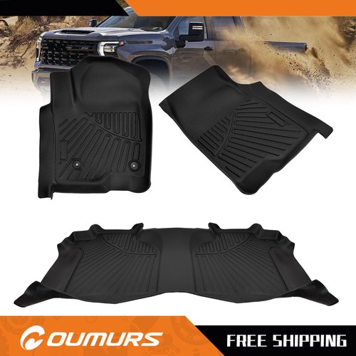 Tapetes delanteros y traseros forro para Chevy Silverado/GMC Sierra doble cabina 2019-2024 - Imagen 3 de 13