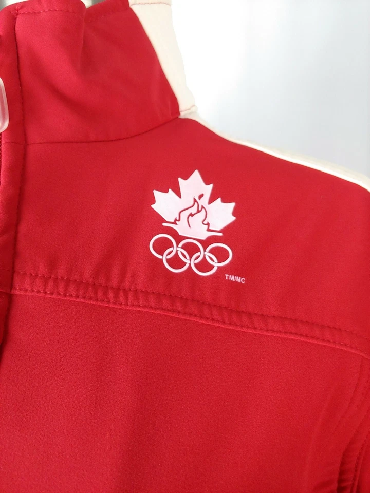 Chaqueta grande blanca roja blanca HBC Hudson Bay Company Team Canada 2006 Olympic Girl Foto 3 de 4