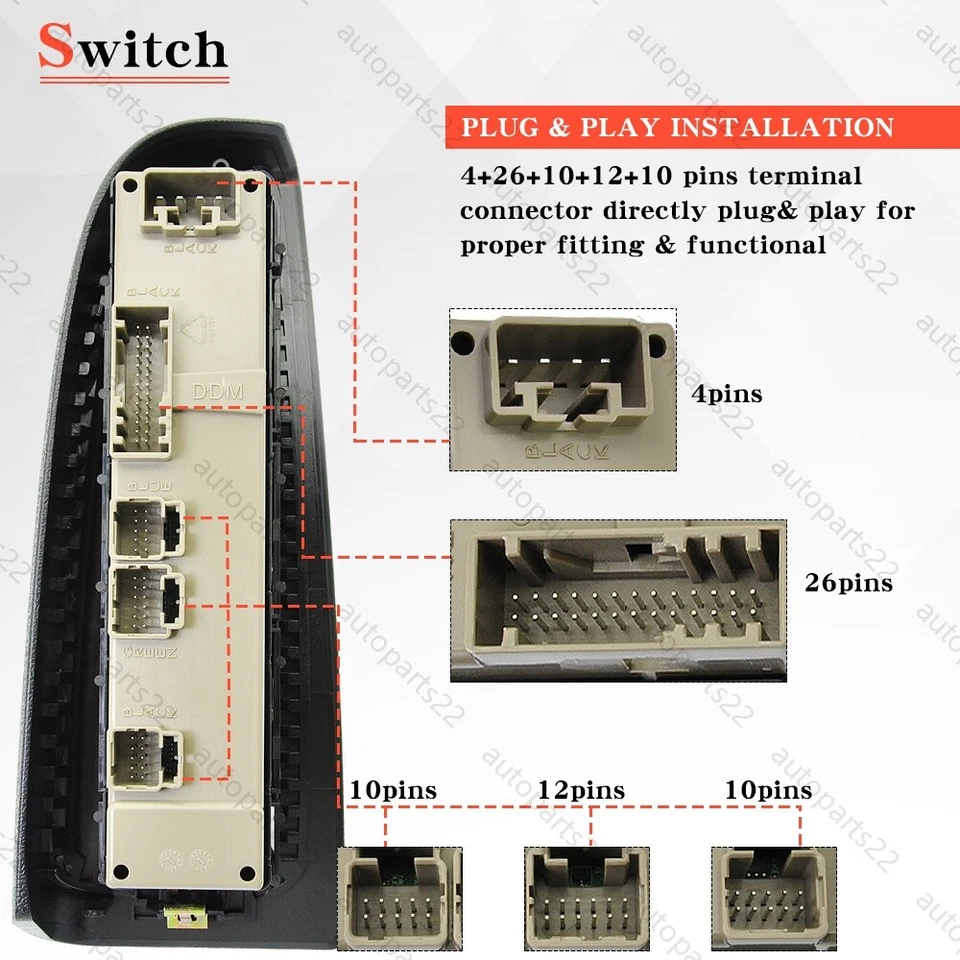 Front#Driver Door Window Control Switch For GMC Sierra 2003-2007 15883323🔥 - Image 3 of 4