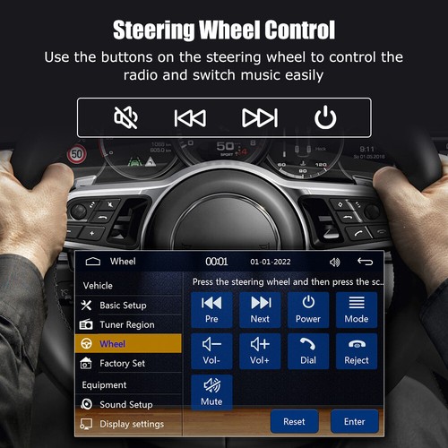 7" Apple CarPlay Double 2Din Car Stereo Radio Android Auto Touch Screen + Camera - Picture 9 of 16