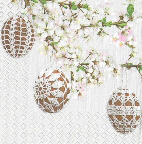 4 tovaglioli di carta singoli decoupage tavola artigianale uova di Pasqua fiore 70 - Foto 1 di 2