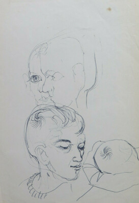 Drawing on Paper Study Human Body Faces Sketch Art Painter P28.8