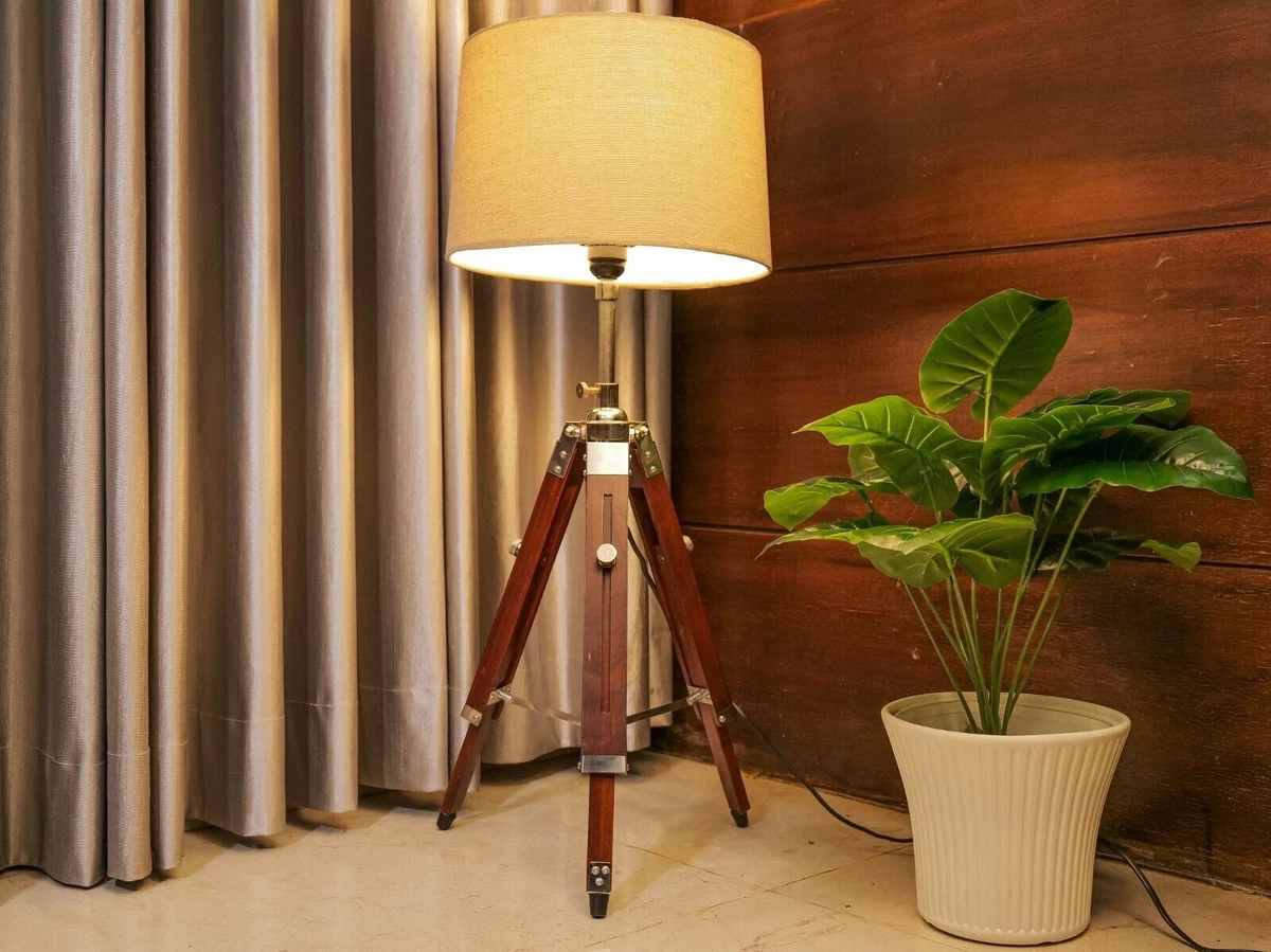 Wooden Tripod Floor Lamp Wooden Lamp Handcrafted Rosewood Bedside Lamp