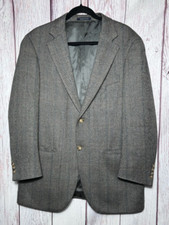 LANDS' END Men's Lambs Wool Herringbone 2 Button Sports Coat Blazer Size 40R