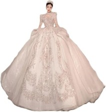 Acecare GREOENEL Amor Luxury Bridal Gown Long Sleeve Regal Style Wedding Dress