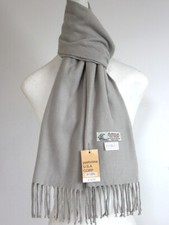 Men's Winter Scarf.Warm Solid Gray Cashmere Feel Soft Unisex
