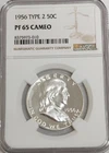 1956 PF65 Cameo T2 Franklin Half Dollar NGC