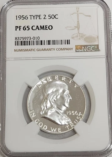 1956 PF65 Cameo T2 Franklin Half Dollar NGC