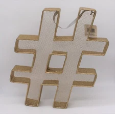Hudson 43 Wall Décor Gold Sparkle # Hashtag Sign Brand New