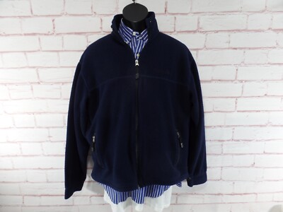 Men's Timberland Polartec Fleece Mock Neck Full Zip Jacket Blue Size M