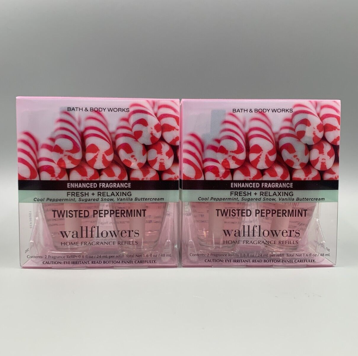 Bath & Body Works Twisted Peppermint Wallflower Fragrance Bulbs S/4 0.8 ...
