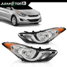 Pair Headlights Assembly Fit For 2011-2013 Hyundai Elantra Halogen Headlamp