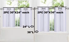 2PC SET VERSATIL LINED BLACKOUT PANELS WINDOW CURTAIN 60" W X 24" OR 36" LENGTH