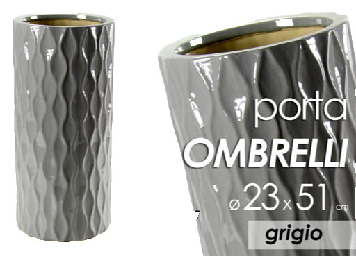 PORTA OMBRELLI CERAMICA TONDO CLASSICO MODERNO ARREDO Design GRIGIO 51*23 cm
