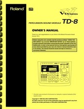 Roland TD-8 Modulo batteria sonora a percussione MANUALE DEL PROPRIETARIO
