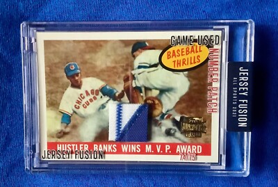2021 Jersey Fusion #JF-EB80 Ernie Banks 2 Color TEAM LOGO PATCH Card #74/75 HOF