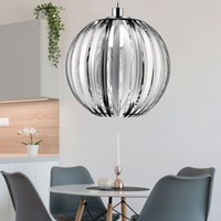 Design Decken Pendel Leuchte Chrom Wohn Ess Zimmer Beleuchtung Kugel HäNge Lampe