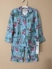 Nick  Nora Kids Holiday Winter Blue Eskimo PJ Pajama Set Size XS 4/5 - NWT 