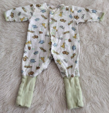 Vintage Snugabye Unisex Jungle Animal Snap Front Sleeper Size NEWBORN Cotton