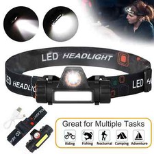 KIT 500 Lumens USB Rechargeable Ultra Bright LED COB HeadLamp Flashlight