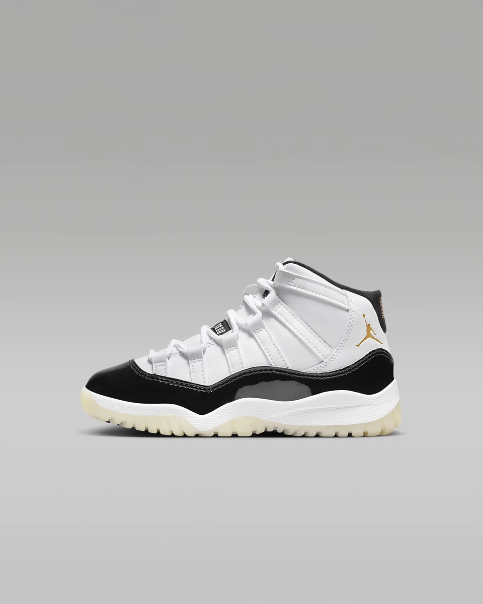 Nike Air Jordan Retro 11 Gratitude DMP White Black Gold Preschool