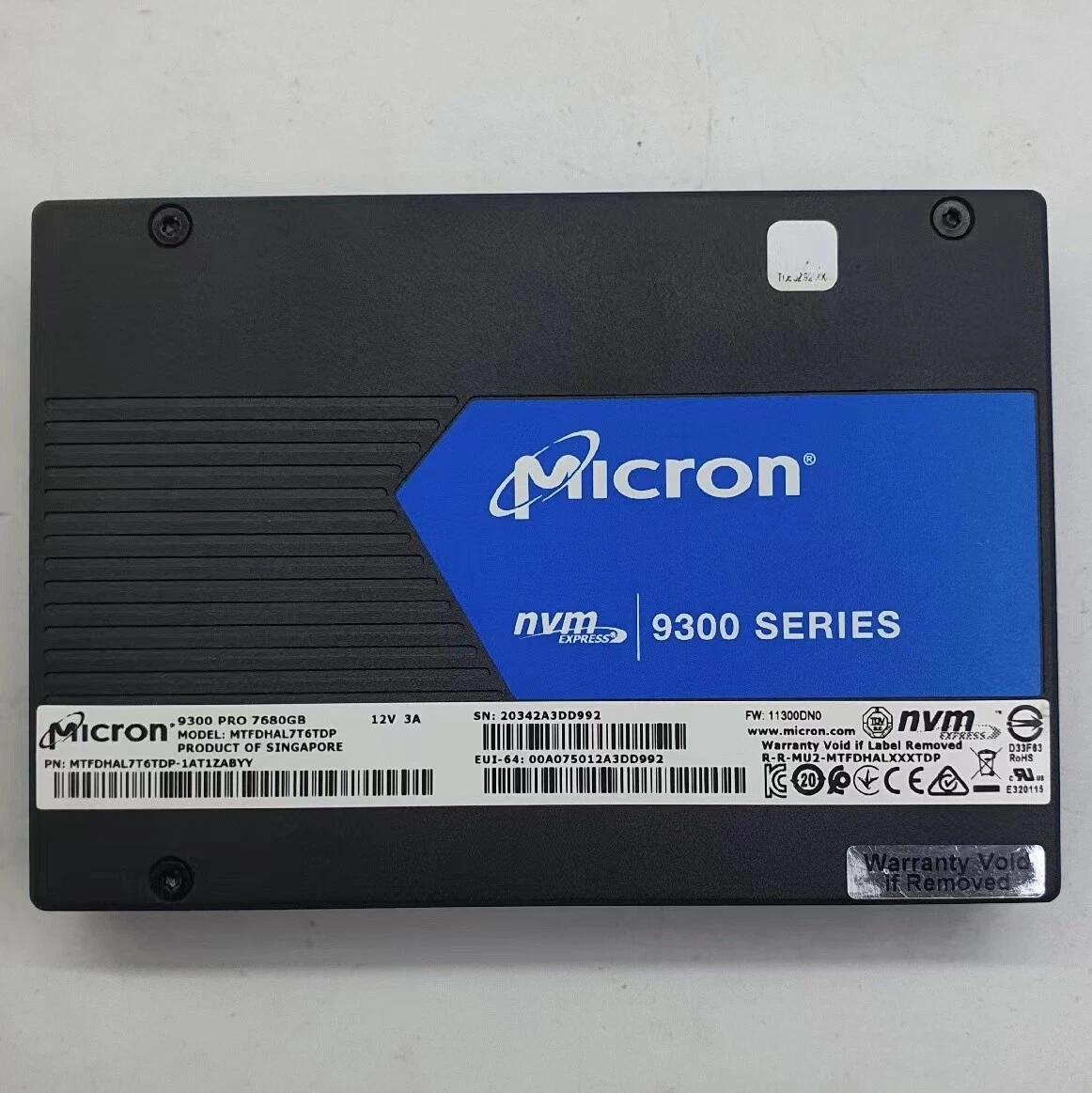 Micron 9300 Pro 7.68TB NVMe U.2 Enterprise Solid State Drive 