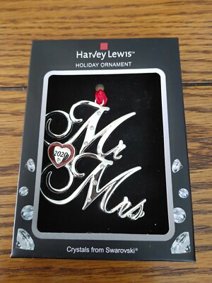 Harvey Lewis Holiday Ornament Mr. And Mrs. 2020 Crystals From Swarovski 