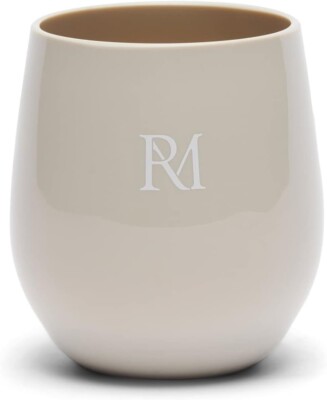 Riviera Maison Monogram Outdoor Water Glass - Kunststoffglas beige weiss