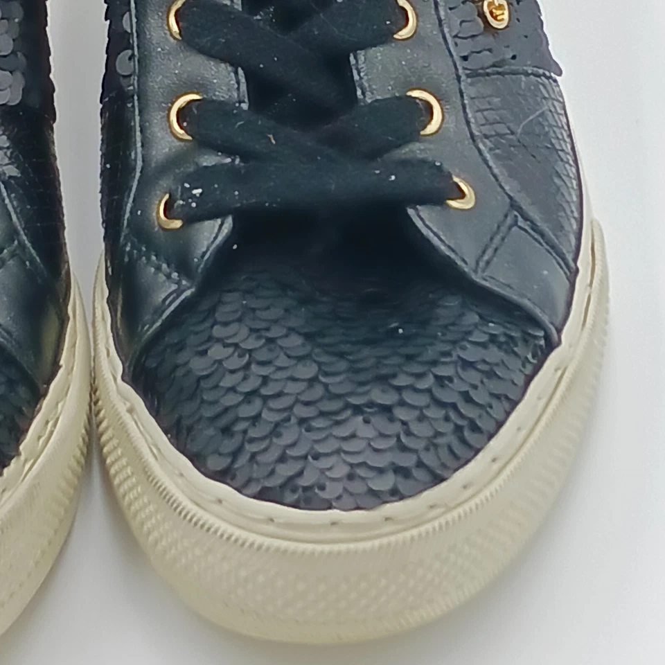 Guess Mujer US 7 M Negro Parte Superior Baja Lentejuelas Moda Tenis Zapatos Foto 4 de 4