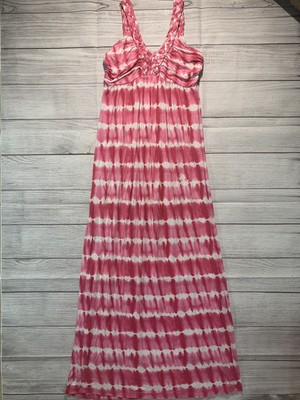 pink and white tie dye dress