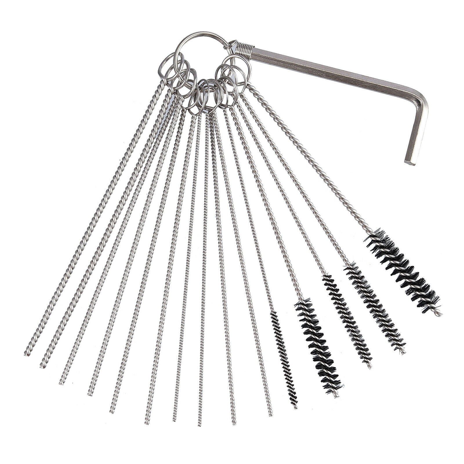 Carburetor Jet Cleaner Cleaning Tool Wire Set with Nylon Tube Brush Set