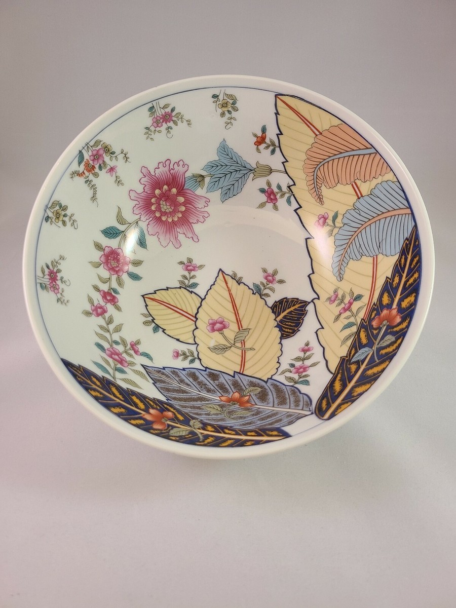 tobacco leaf fine china by mann TOBACCO LEAF GENUS NICOTINIA FINE CHINA BY MANN ROUND SERVING BOWL 8 1/4