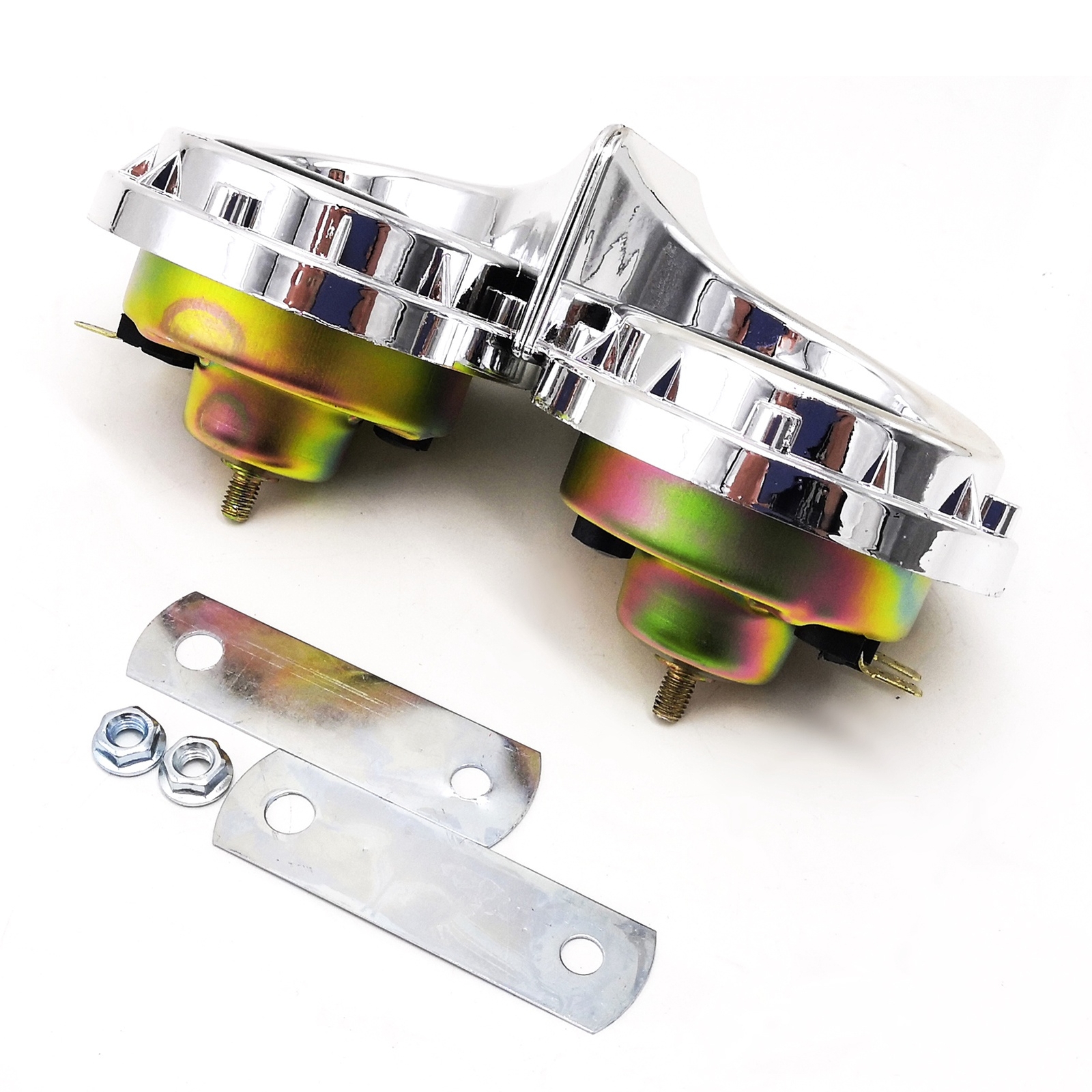 New 12V 2Pcs Loud Air Electric Snail Horn Dual Tone Snail Horn For Motorcycles