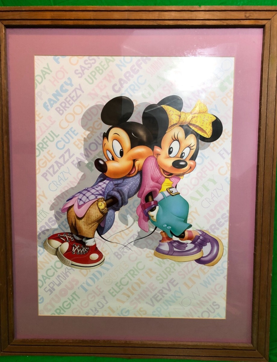 Disney Mickey Mouse Minnie Mouse Cool Framed Matted Print