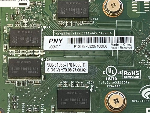 Graphics Card PNY NVIDIA Quadro 600 1GB DDR3 Video VCQ600-T - Picture 3 of 7