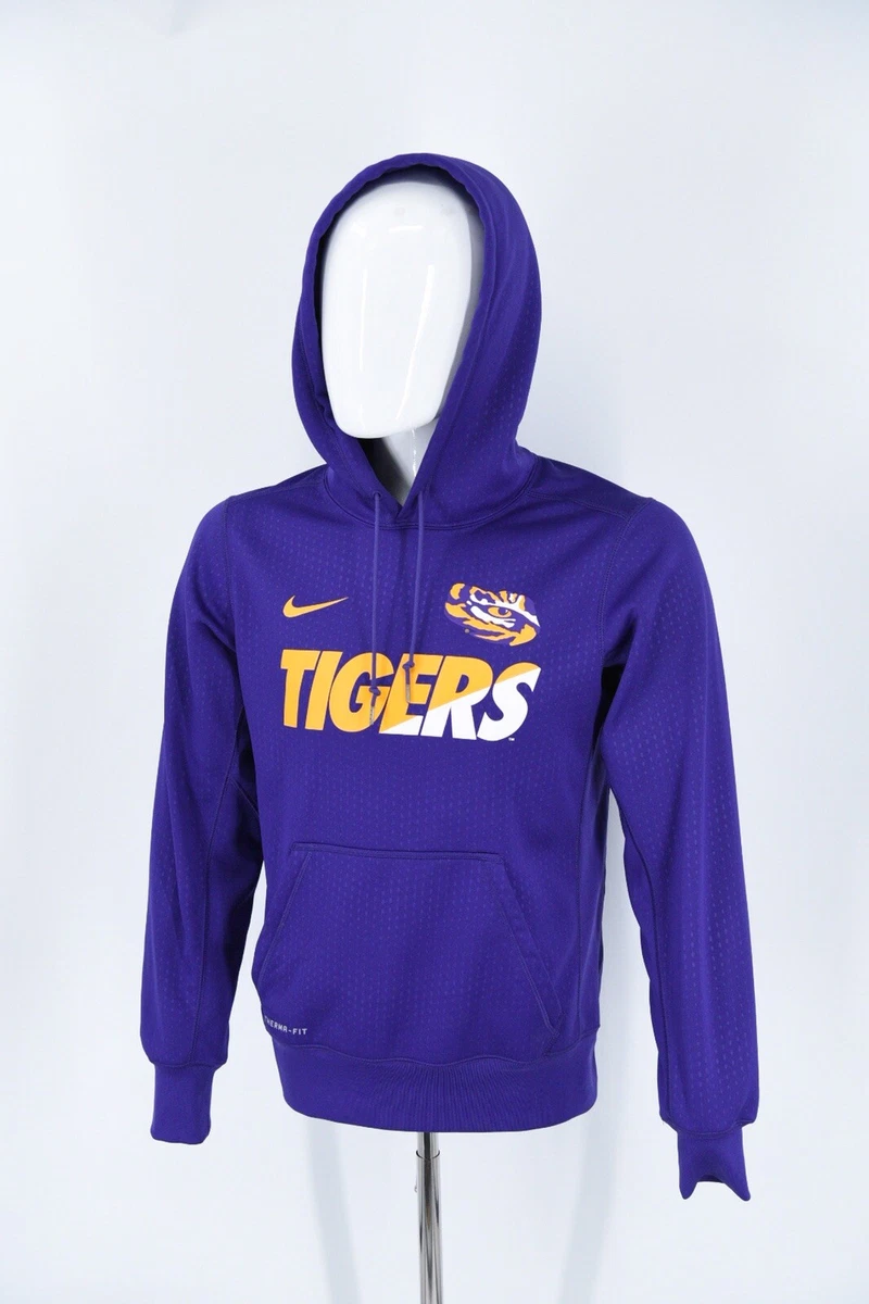 LSU TIGERS Nike Therma Fit Pullover Hoodie EYE OF THE TIGER Sz