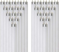 30Pack Fluorescent Bulbs, T8 Linear Tube Light, 3500K, 17W, 1450LM, E26 G13