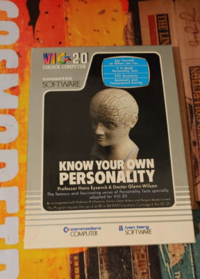 Know your Personality (1982) Commodore VIC 20 (2 Tapes, Manual, Box) works 8-bit