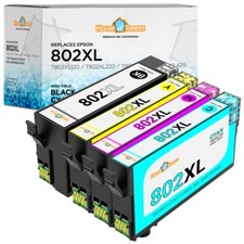4PK T802XL Ink Cartridges for Epson Workforce Pro WF 4740 WF4734 WF 4730 WF 4720