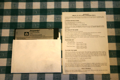 Vintage 1987 Share Data Jeopardy! Game for IBM PC DOS 5.25'' Floppy Disk