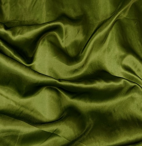 Satin budget dress fabric Olive Green 