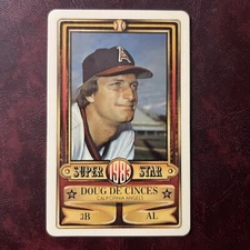 1983 Perma-Graphics Topps Set DOUG DECINCES Super Star Credit Card #22 ANGELS