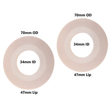 Toilet Flush Seal Silicone 70mm OD X 34mm ID X 47mm Lip  2 pack 