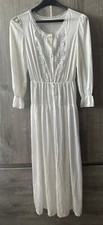Vtg Sears Nightgown Long Silky  Sheer Tricot Gown with Long Sleeves M 12/14