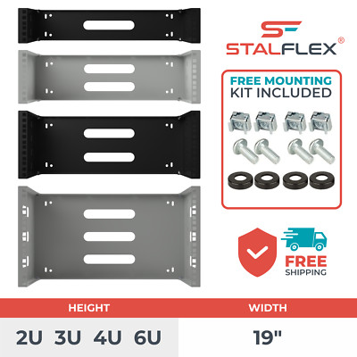 Wandmontage RACK Griff 19 Zoll 2U 3U 4U 6U Metall schwarz grau