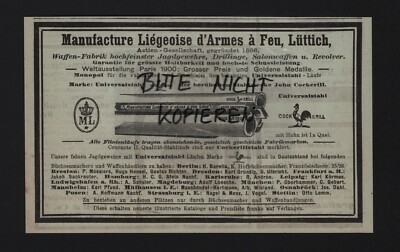 LÜTTICH, Werbung 1903 Manufacture Liégeoise d'Armes à Feu Mangon Waffen Patronen