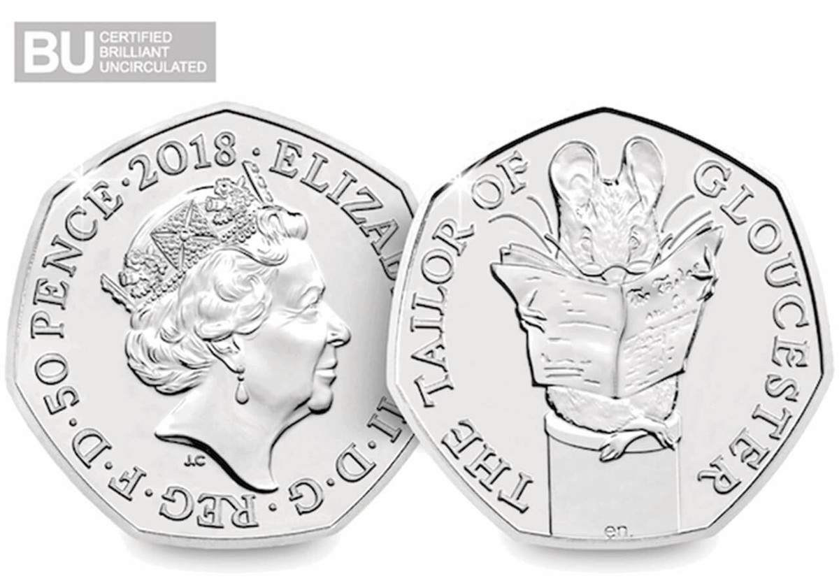【おまとめ】ピーターラビット【Tailor of Gloucester】2点 2018 Tailor Of Gloucester BU 50p Coin - Beatrix Potter Peter